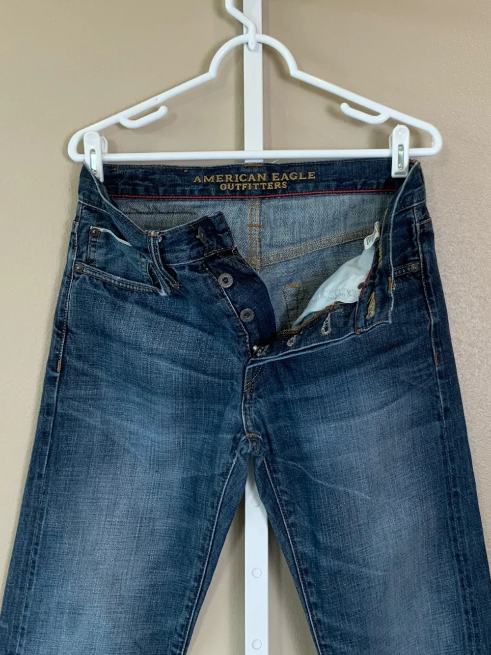 American Eagle Original Taper Distressed Jeans